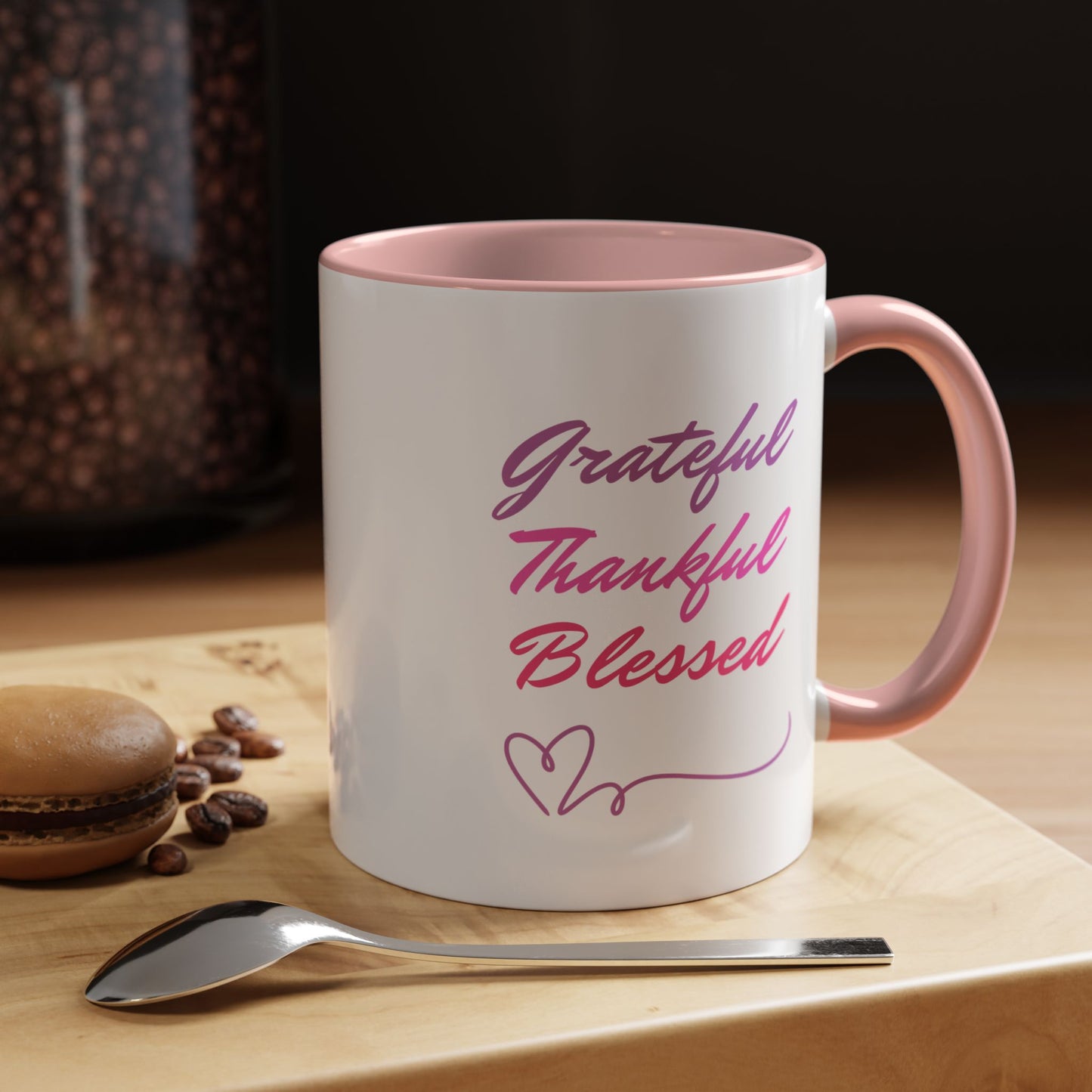 GRATEFUL THANKFUL BLESSED - Inspirational Ceramic Coffee Mug