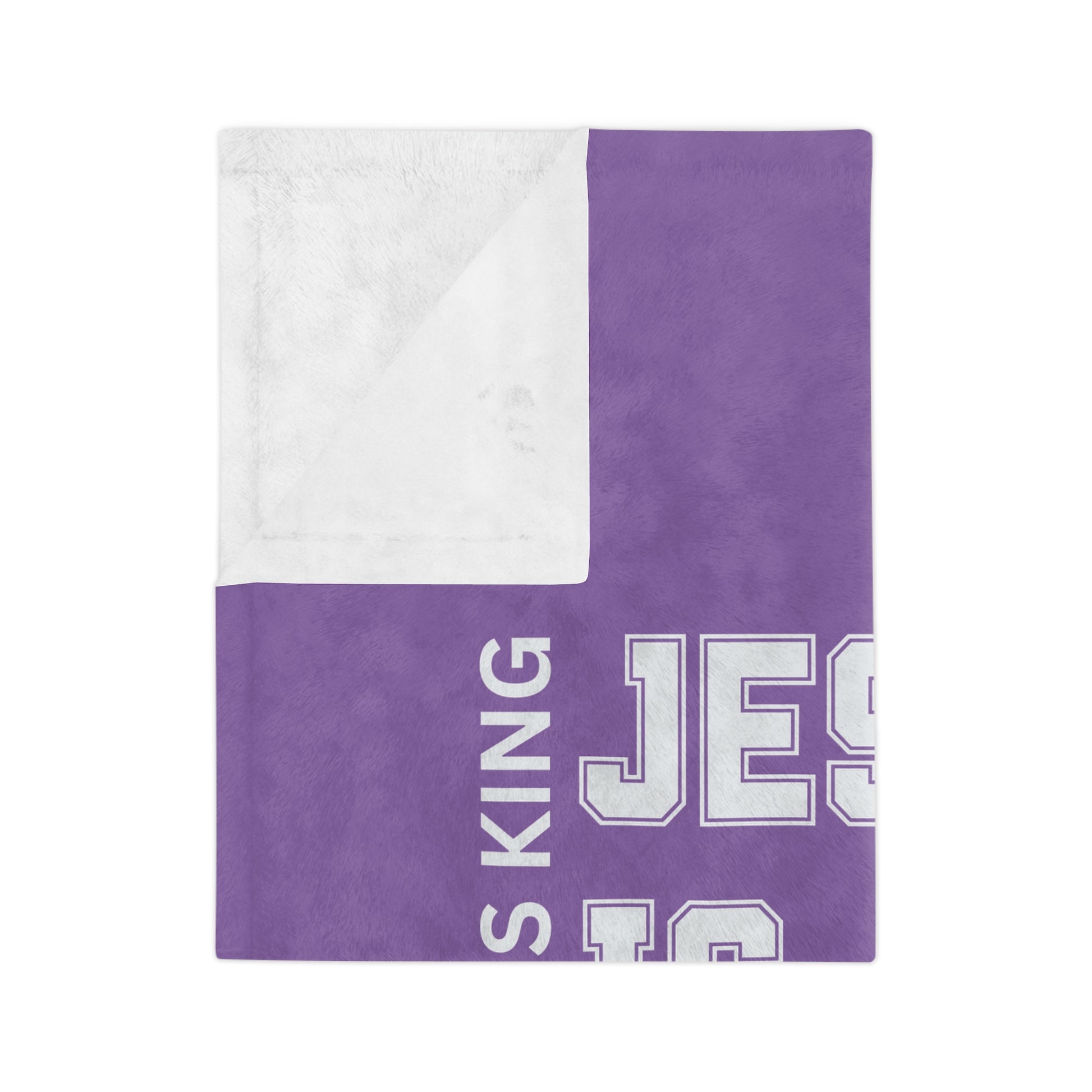 Purple cloth with white text that says "Jesus is Lord."