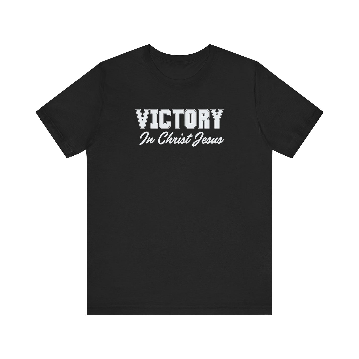 VICTORY IN CHRIST JESUS - Unisex Jersey Short Sleeve Tee (5 colors)