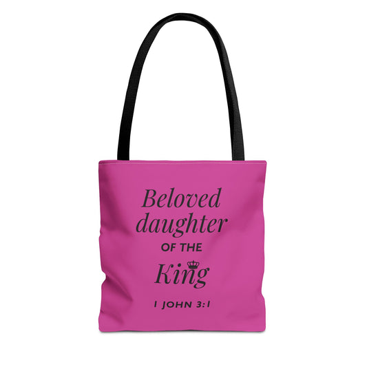 BELOVED DAUGHTER OF THE KING - Inspirational Tote Bag - Perfect for Everyday Use and Gifts