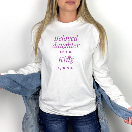 BELOVED DAUGHTER OF THE KING - Inspiring Unisex Long Sleeve Tee (4 colors)