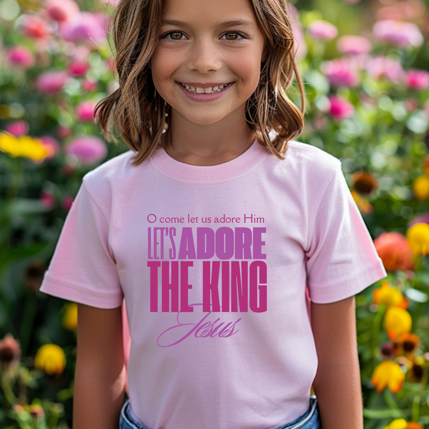 LET'S ADORE THE KING JESUS - Youth Holiday Tee (2 colors)