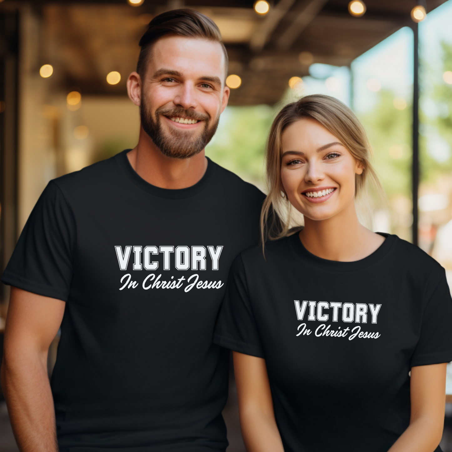 VICTORY IN CHRIST JESUS - Unisex Jersey Short Sleeve Tee (5 colors)